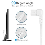 2 Prong Power Cord Nema 1-15P To Iec320 C7 Right Angle Power Cable Replacement For Xbox Series S/X, Xbox One S/X, Printers, Lg, Samsung, Tcl, Apple Tv Power Cord (10Ft)