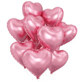 Pink Heart Balloons,10Pcs Foil Heart Shaped Love Balloons,18Inch Pearl Pink Helium Balloon For Valentines,Engagement,Birthday,Baby Shower,Wedding Party Decorations
