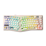 A75 Alice Keyboard, 75% Hot-Swappable Mechanical Keyboard With Knob & Cat Keycaps, 2.4G/Usb-C/Bt5.0 Cute Gaming Keyboard For Pc/Mac/Win/Andriod, Barbie Switch - White