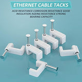 Cable Clips White 100 Pieces Ethernet Cable Clips With Steel Nails 8Mm Cord Ho