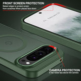 Magnetic For Google Pixel 9 Pro Xl Case, Pixel 9Proxl Phone Case Compatible With Magsafe, Translucent Matte Slim Shockproof Protective Magnetic Cover For Google 9 Proxl 6.8 Inch, Deep Green