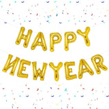 Gold Happy New Year Balloons 16in Banner Party Decorations 2024