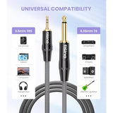 1/4 To 1/8 Stereo Cable - 3.5Mm Trs To 1/4 Inch Ts Mono Adapter - 3 Feet