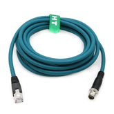 M12 Ethernet 8 Pin X-Code Rj45 Cat-7E Gige Cable For Basler Cognex Industrial