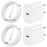 20W Rapid Usb C Wall Super Fast Chargers Block Power Plug With 6Ft Type C To Lightning Cable, (Mfi Certified) Lightning Charging Cord For Iphone 14 13 12 11 Pro Max Plus Air Mini Ipad -Albedo 2Pack