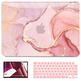 Compatible With Macbook Pro 14 Inch Case 2025 2024 2023 2022 2021 M4 M3 M2 M1 A3112 A3185 A3401 A2918 A2992 A2779 A2442, Plastic Hard Shell Case+ Keyboard Cover+ Screen Protector, Pink Marble