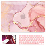 Compatible With Macbook Pro 14 Inch Case 2025 2024 2023 2022 2021 M4 M3 M2 M1 A3112 A3185 A3401 A2918 A2992 A2779 A2442, Plastic Hard Shell Case+ Keyboard Cover+ Screen Protector, Pink Marble