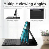 Case With Keyboard For Samsung Galaxy Tab A9 Plus 11 Inch (Smx210/X215/X216/X218),7 Color Rainbow Backlight Detachable Usbc Keyboard Magnetic Case With Pen Slot For Tablet A9+ 5G Black