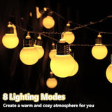 Globe String Lights Battery Operated 11.9Ft Marquee Letter Lights 12 Led Light Bulbs With Timer, Indoor Outdoor G40 Stri