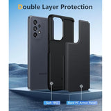For Samsung Galaxy A53-5G Phone Case: Dual Layer Protective Heavy Duty Cell Phone Cover Shockproof Rugged With Non Slip Textured Back - Military Protection - 6.5Inch (Matte Black)