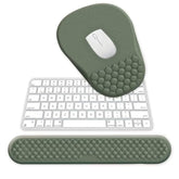 Ergonomic Mouse Pad, Mouse Pad Wrist Support & Keyboard Wrist Rest With Comfortable Memory Foam Massage Bulge Wrist Rest And Non-Slip Pu Base For Pain Relief, Office, Home (Green)