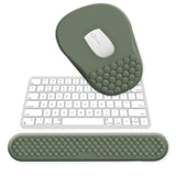 Ergonomic Mouse Pad, Mouse Pad Wrist Support & Keyboard Wrist Rest With Comfortable Memory Foam Massage Bulge Wrist Rest And Non-Slip Pu Base For Pain Relief, Office, Home (Green)
