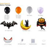194pcs Halloween Balloon Arch Kit with Foil Balloons for Haunted House Parties