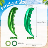 12 Pcs Palm Tree Leaves Balloons,Hawaiian Tropical Green Leaf Balloons,Foil Coconut Tree Leaves Balloon For Birthday Baby Shower Hawaii Luau Tropical Beach Party Supplies