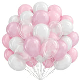 Pink Balloons Light Pink Balloons, Pink And White Clear Balloon 50Pcs 12 Inch Pink Latex Balloon For Girl Birthday Baby Shower Wedding Valentine'S Day Anniversary Party Decorations