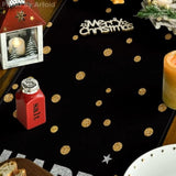 Cheers Black Gold 2025 Happy New Year Table Runner 13x72in Party Decor