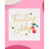 Feeling Lucky Napkins - 3-Ply, 25 Pcs | Casino Bachelorette Decoration, Vegas Birthday Party Tablescape, Poker Night Dinner Setting, Bach Decor