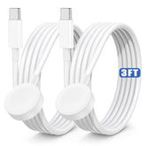 2Pack For Apple Watch Charger Usb C Magnetic Iwatch Charger Cable Fast Charging Cord Compatible With Watch Ultra2 Ultra Series 9 8 7 6 Se Se2 5 4 3 2 1-3Ft(1M) White