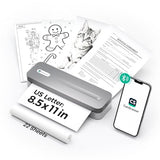 P1 Pro Ink-Free Thermal Printer, Portable Us Letter Size Bluetooth Printer With 1 Roll Paper, For Iphone Android Computer, Home Office Use
