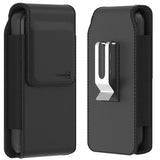 Holster For Motorola Moto G Power/G Play/Moto G 2026 2025 2024 2023/ G36 G06 G57 Pure G05 G15 E15 G100 Phone Case Belt Clip Carrying Vertical Leather Pouch (Fits Otterbox Or Any Case On)