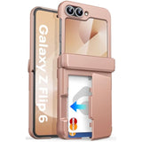 Rose Gold Wallet Case for Samsung Galaxy Z Flip 6 and Z Flip 7 FE
