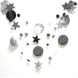 Black Rose Gold Star Garland Decorations Twinkle Little Star Birthday Baby Shower Graduation Party Decor Bridal Shower Bachorette Banner Stars Starry Night Planet Celestial Theme Backdrop