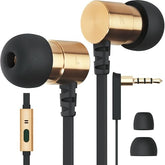 Metal Wired Earbuds With Microphone, In-Ear Headphones With Remote Control For Computer, Laptop & Phone - 3.5Mm Aux Jack