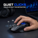 A9 Explorer Wireless Mouse For Laptop, 2.4G/Bluetooth 5.0, Rgb Lighting, 2400 Dpi, Visible Battery, Type-C Charging
