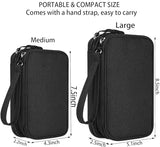 Electronics Organizer Travel Bag, Small Cable Organizer Case Waterproof Accessories Pouch, Travel Electronic Carrying Case For Cord, Charger, Phone, Usb, Power Bank, Earphone (Black, Medium)