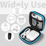 Earbud Case Portable EVA Carrying Case Storage Bag Cell Phone Accessories Organizer with Carabiner for Wired/Wireless Headphones, SD Memory Card,