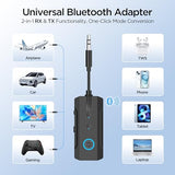 2026 Bluetooth 6.0 Transmitter Receiver, 2-in-1 Airplane Travel Adapter for 2 AirPods/Headphones, 3.5mm AUX for Flight/TV/Car, Compatible with