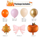 149PCS Pink Fall Balloon Arch Kit Orange Dusty Pink Garland Pumpkin Leaf Party Decor