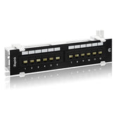 Patch Panel 12 Port Cat6 10G Support, Network Patch Panel Utp 10-Inch, Wallmou