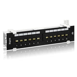Patch Panel 12 Port Cat6 10G Support, Network Patch Panel Utp 10-Inch, Wallmou