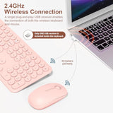 Cute Wireless Keyboard And Mouse Combo Slim 2.4Ghz Usb Cordless Full Size Silent Retro Keyboard And Mouse Set For Pc Computer,Laptop,Windows,Mac,Tablets?Upgraded Peach?