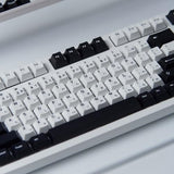 133 Keys Japanese Keycap Cherry Profile Dye Sub Pbt Black And White Keycaps Set Fit For 61/64/87/104/108 Cherry Mx Switches Mechanical Keyboard