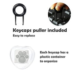 2 Pack Keyboard Keycaps Metal And Rubber Keycaps White Keycaps Cute Cat Paw Ke