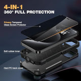 iPhone 15 Pro Max Heavy Duty Case with Privacy Screen Black