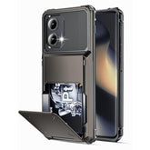 For Motorola Edge 2024 Case Wallet 5 Credit Card Holder Slot Flip Cover Anti-Slip Wallet Case Back Pocket Dual Layer Protective Hard Shell Tpu Rubber Bumper For Moto Edge 2024 5G 6.6 Bronze