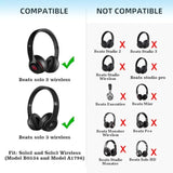 Earpads Cushions Replacement For Beats Solo 2 & Solo 3 Wireless On-Ear Headphones, With Soft Protein Leatherette Ear Cushions And Acoustic Foam Earcups (Black)