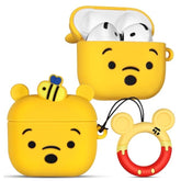 Boaretiu For Airpods 4Th Case - With Keychain For Airpods 4Th Generation Case (2024) Yellow Bear Cute Kawaii Funny 3D Soft Silicone Fun Cool For Girls Women Teens For Air Pods 4 Cover