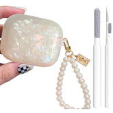Cute Glitter Airpods Pro 2Nd/1St Generation Case With Cleaner Pen, Shell Pattern Airpods Ipod Pro 2 Gen Cover Protective Skin Girl Women With Luxury Pearl Keychain 2023/2022/2019 - Colorful