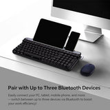 Retro Typewriter Mechanical Keyboard With Tablet Stand, 100 Keys Led Backlit, Abs+Pbt Keycaps, Wired/Bluetooth, Blue Switch, Compatible With Windows/Mac/Ios/Android (Black)