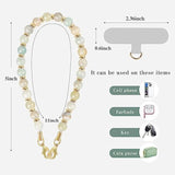 Wrist Strap, Natural Gemstone Beaded Phone Charm Chain For Women & Girls, Detachable Lanyard With 2 Tether Tabs For Most Cellphone Cases