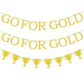 3Pcs Sports Decorations, Golden Shiny Banner Sports Party Decorations Champion Banners, Suitable For Sports Events Such As The European Cup Champion Themed Party Decorations Champion Party Supplies