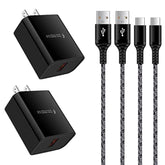 Adaptive Fast Charging Wall Charger Usb Type C Cable For Samsung Galaxy S25 Ultra A16 5G,A15 A53 5G,S24 S23 S22 A54 A13 A52 A25 S21 Fe S20 A14 A03S A12 A32 A72,Qc3.0 Charger Box Block Adapter,6Ft Cord