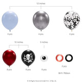 Skull Balloons Gothic Birthday Decorations Gothic Party Decor Skeleton Balloons Skulls Eyeball Rose Birthday Goth Party Backdrop Black White Red Halloween Party Supplies-Pack Of 34