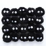 Halloween Pom Poms with Googly Eyes: 2 Inch Black Fluffy Balls, DIY Craft Supplies
