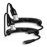 Android Auto Usb C Cable For Car Samsung Charger Cord Type C Fast Charging Coiled Cell Phone Power Cord 3Ft 2Pack For Samsung Galaxy A14 5G A54 S25 S24 S23 S22 S21 S20 A53 A13 A23,Pixel 8 7A 7 Pro 6A