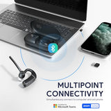 Bh71 Pro Bluetooth Headset With Usb-C/A Dongle, Teams Certified, Wireless Earpiece For Cell Phone,Pc,Laptop,Noise Cancelling Microphone, Adjustable Ear Hook